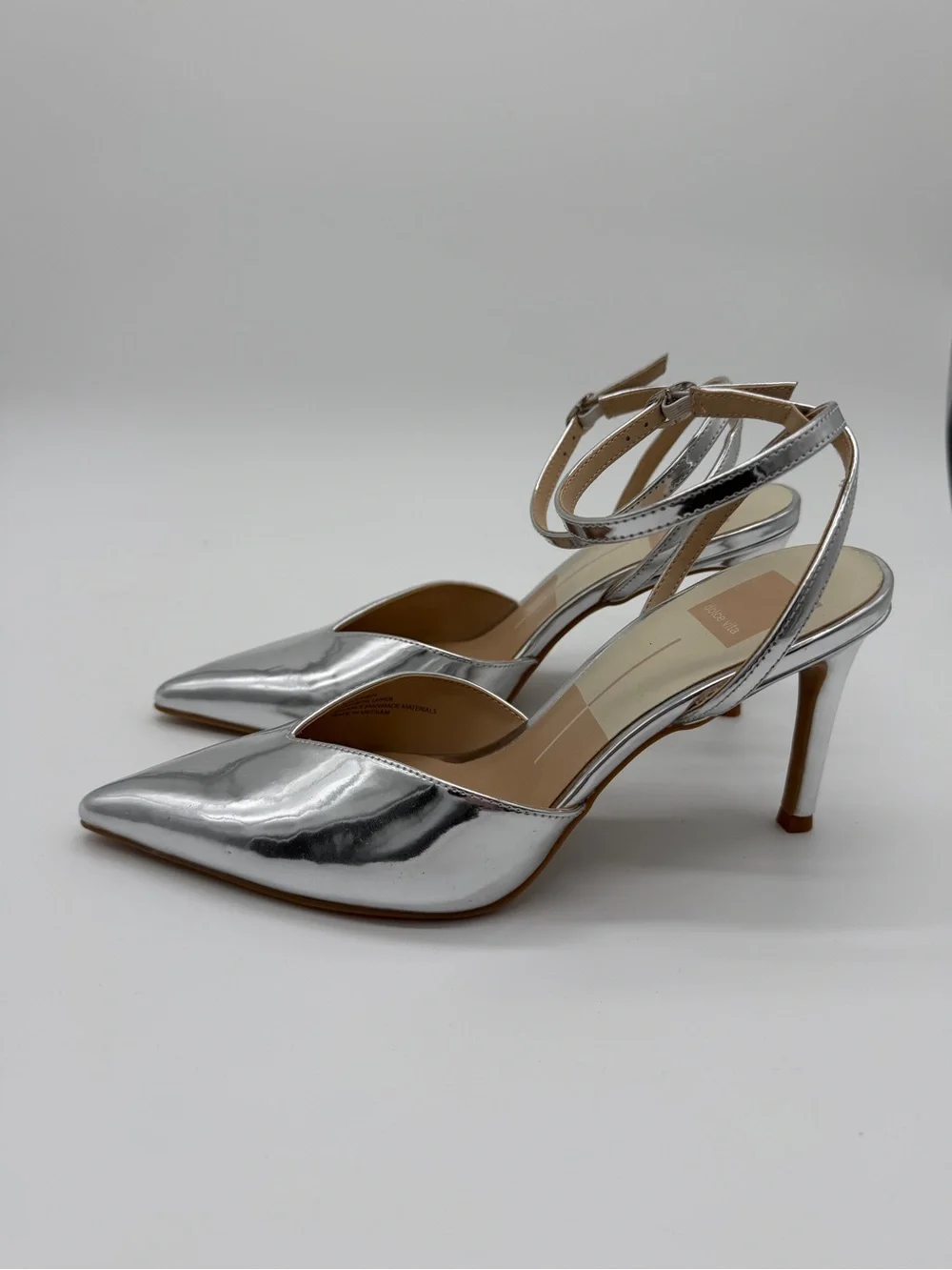 Dolce Vita Karmen Pumps Silver Ankle Strap Womens - 7M